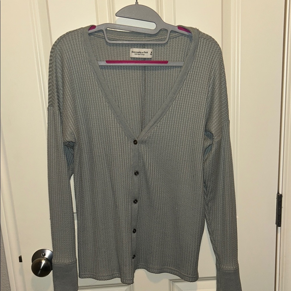Abercrombie & Fitch Men's Gray Cardigan Sweater
